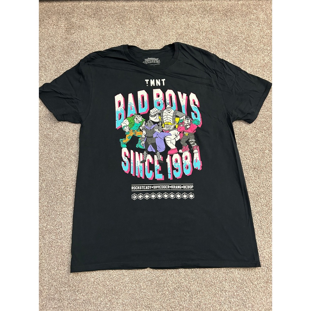 TMNT Bad Boys Since 1984 T-Shirt Mens Large Black Excellent Villains Graphic